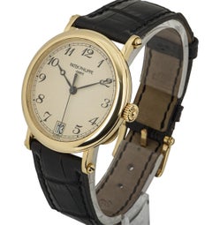 Patek Philippe Calatrava Gents 18 Karat Yellow Gold Champagne Dial B&P 5053J-001