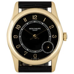 Patek Philippe Calatrava Gents Yellow Gold Black Dial 5000J Automatic Watch