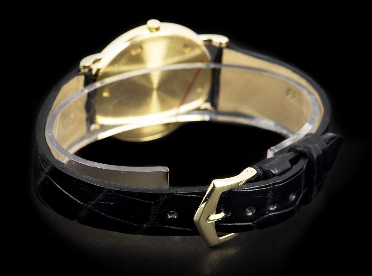 Patek Philippe Calatrava Gold White Roman Dial 3520J Manual Wind Wristwatch 1