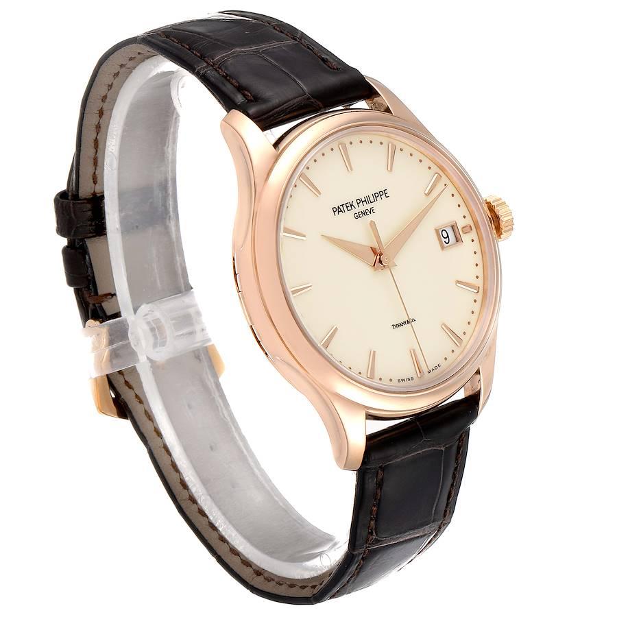 Patek Philippe Calatrava Hunter Case Rose Gold Mens Watch 5227 Box Papers In Excellent Condition For Sale In Atlanta, GA