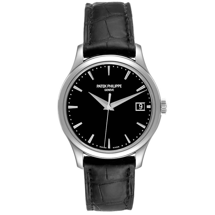 Patek Philippe Calatrava Hunter Case White Gold Mens Watch 5227 Papers. Automatic self-winding movement, caliber 315/190 movement that's rhodium plated with fausses cotes embellishment. It's constructed with 29 jewels, a shock absorber mechanism,
