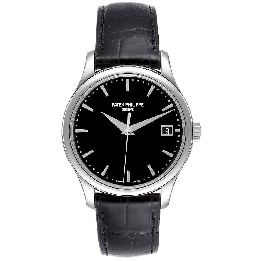 Patek Philippe Calatrava Hunter Case White Gold Mens Watch 5227 Unworn. Automatic self-winding movement, caliber 315/190 movement that's rhodium plated with fausses cotes embellishment. It's constructed with 29 jewels, a shock absorber mechanism,