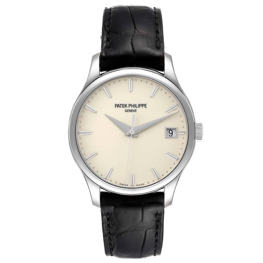 Patek Philippe Calatrava Hunter Case White Gold Mens Watch 5227G. Automatic self-winding movement, caliber 315/190 movement that's rhodium plated with fausses cotes embellishment. It's constructed with 29 jewels, a shock absorber mechanism, and a