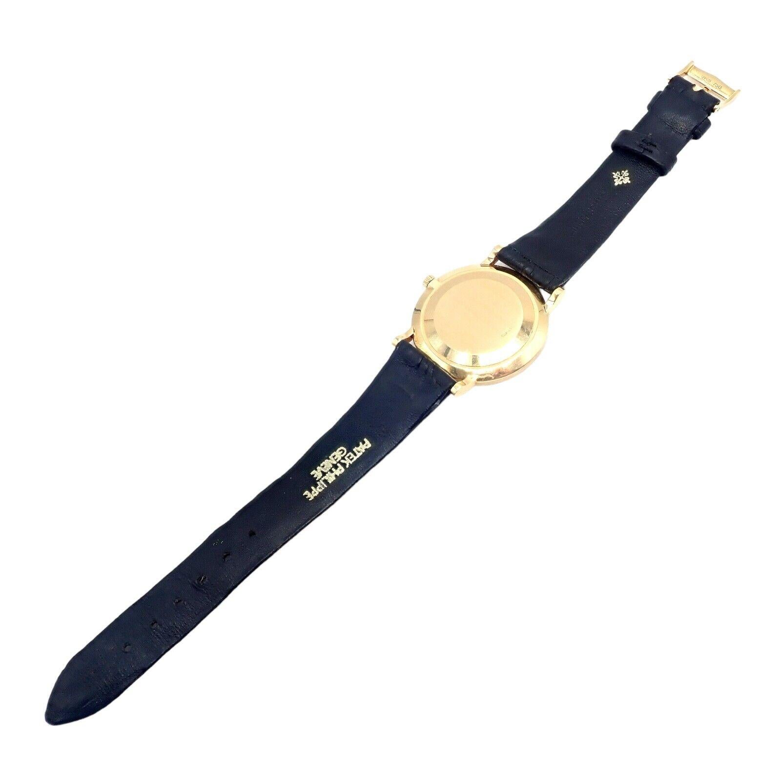Patek Philippe Calatrava Manual Wind Roman Dial Yellow Gold Watch For Sale 9