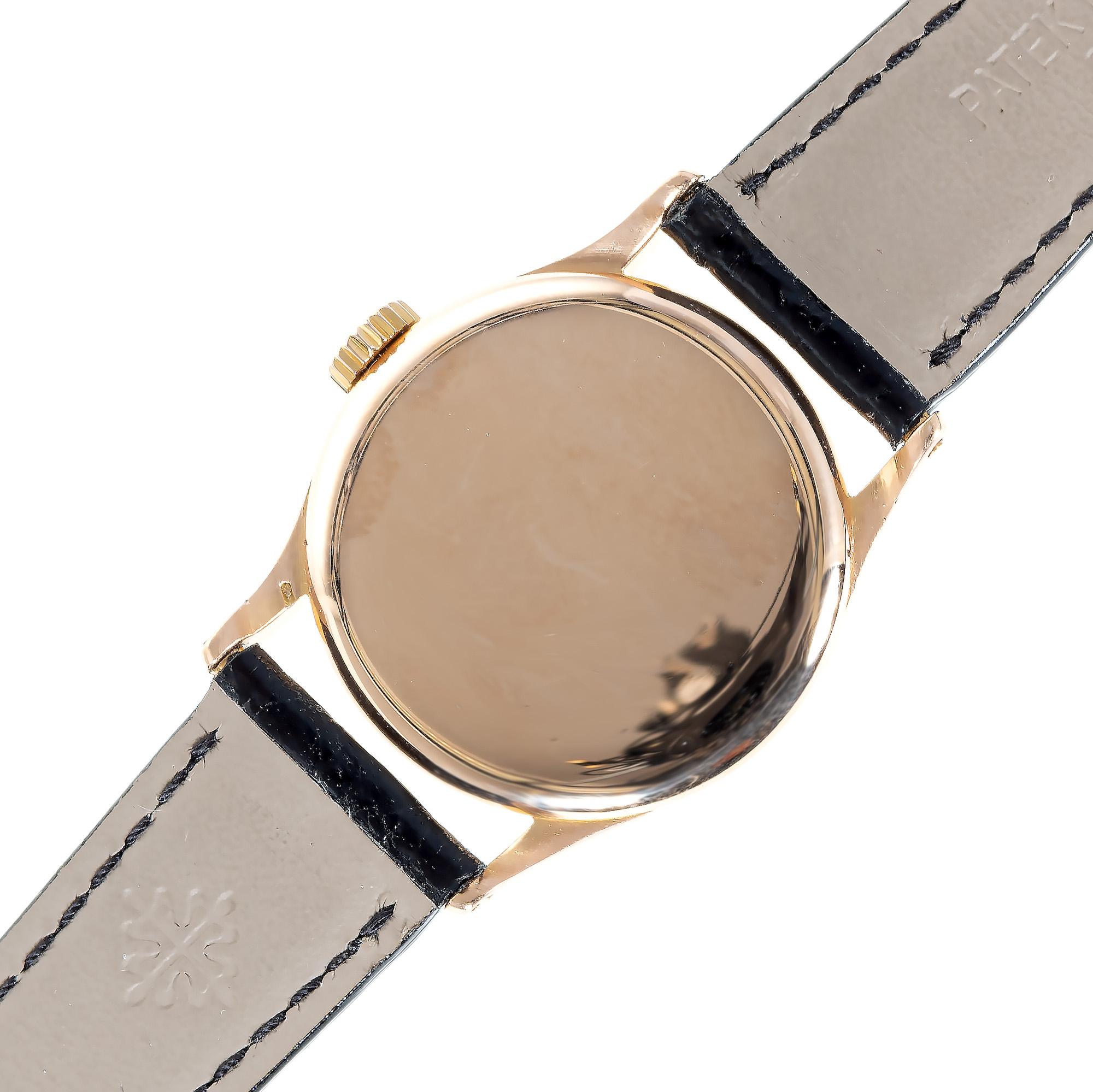 Patek Philippe Calatrava Men's Rose Gold Wristwatch For Sale 1