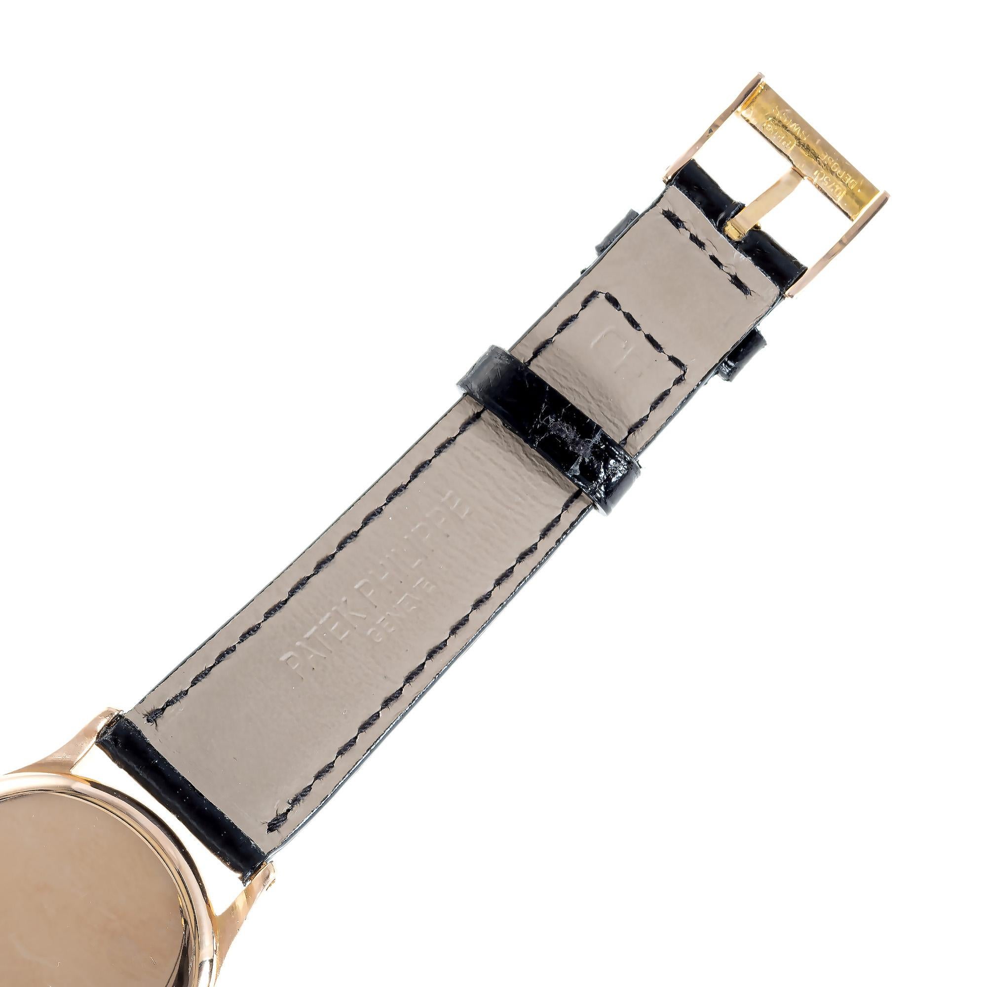 Patek Philippe Calatrava Men's Rose Gold Wristwatch For Sale 2