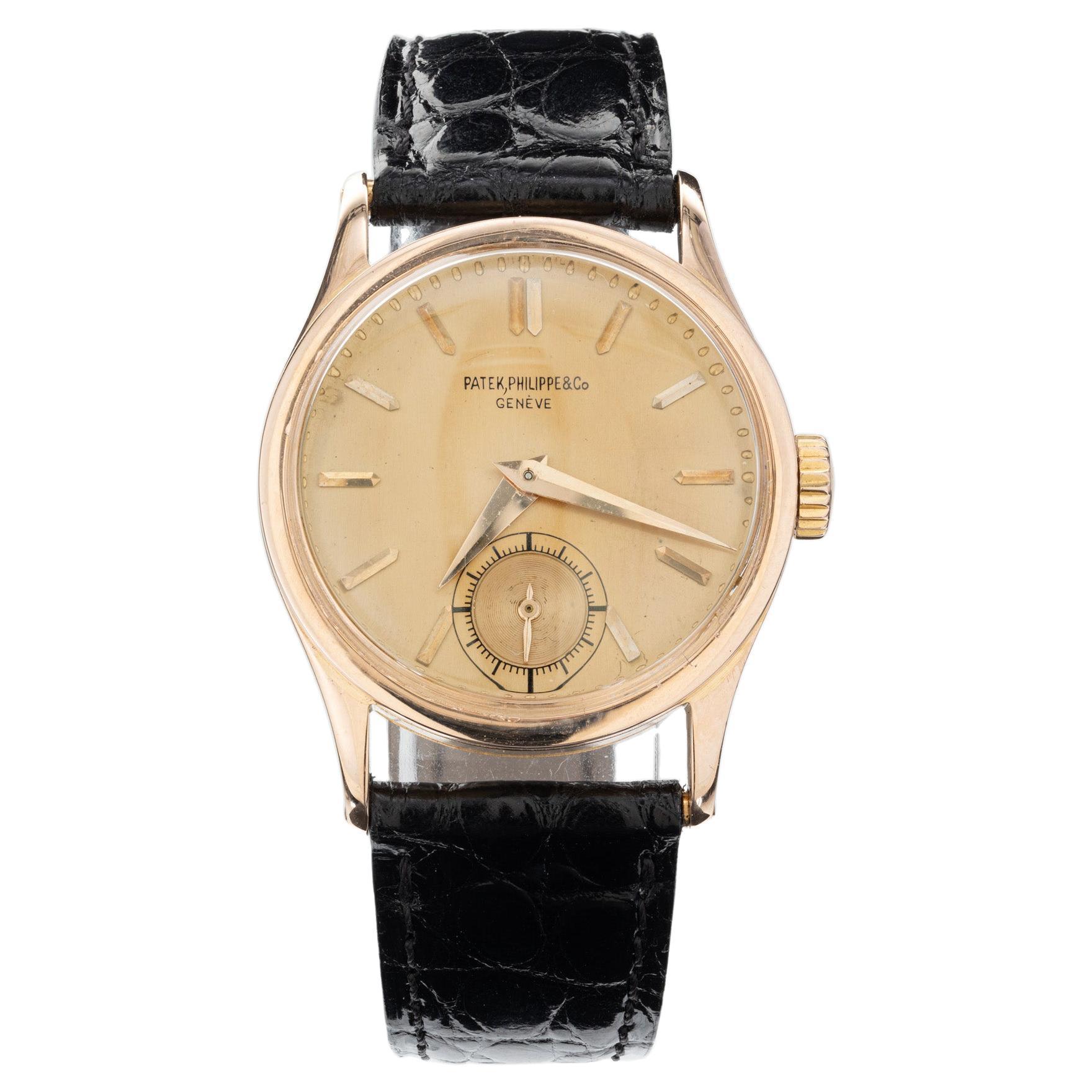 Patek Philippe Calatrava Men's Rose Gold Wristwatch For Sale