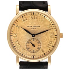 Patek Philippe Calatrava Officier Champagne Dial Yellow Gold Mens Watch 5022
