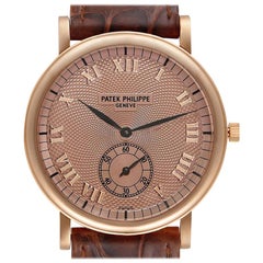 Patek Philippe Calatrava Officier Rose Gold Men's Watch 5022 Box Papers