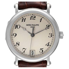 Patek Philippe Calatrava Officier White Gold Mens Watch 5053 Box Papers