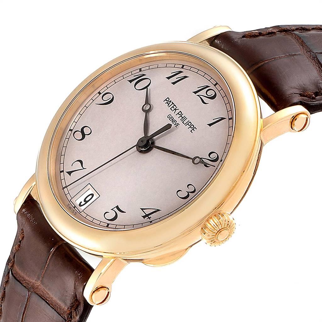 Patek Philippe Calatrava Officier Yellow Gold Men's Watch 5053 Papers In Excellent Condition In Atlanta, GA