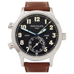 Patek Philippe Calatrava Pilot Travel Time 18 Karat White Gold 5524G-001