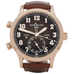 Patek Philippe Calatrava Pilot's Travel Time 18 Karat Rose Gold 5524R-001