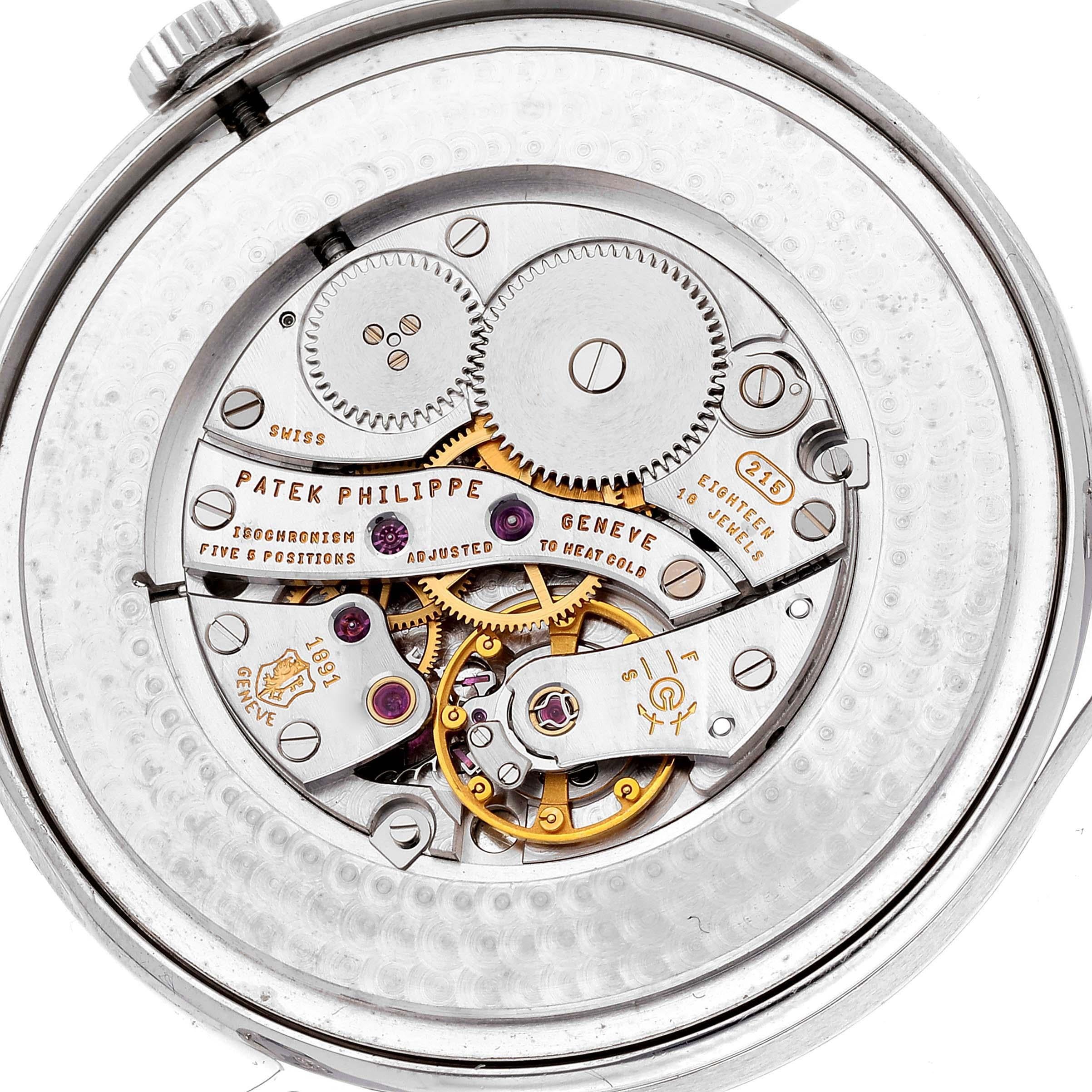 Patek Philippe Calatrava Platinum Mechanical Silver Dial Mens Watch 5196 en vente 1