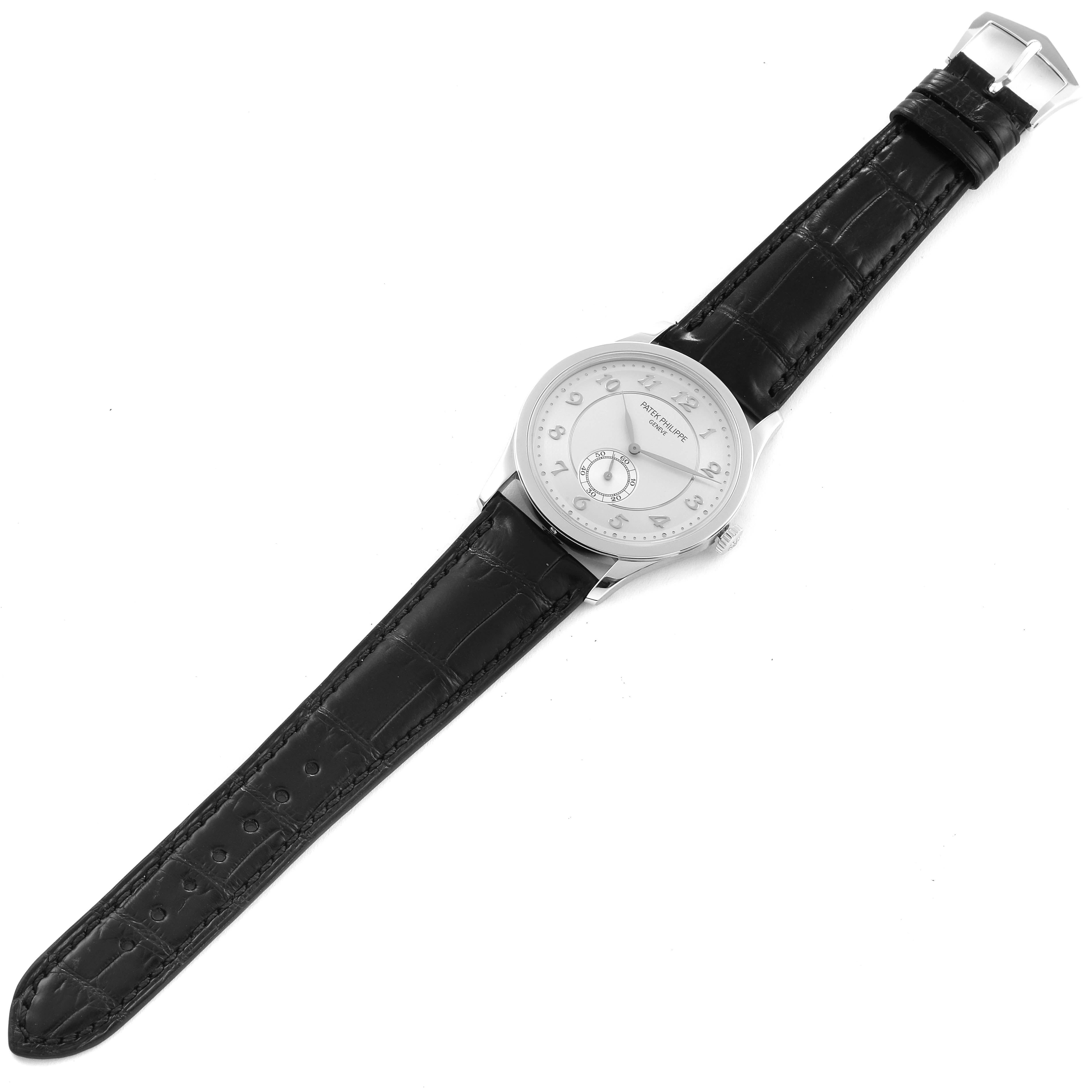 Patek Philippe Calatrava Platinum Mechanical Silver Dial Mens Watch 5196 For Sale 2