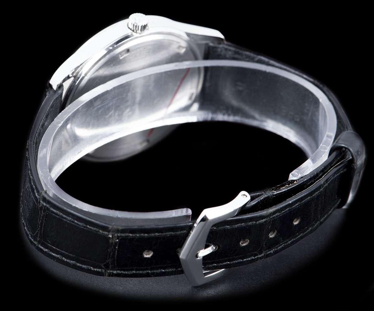 Patek Philippe Calatrava Platinum Rare Silver Diamond Dial 3998P Automatic Watch In Excellent Condition In London, GB