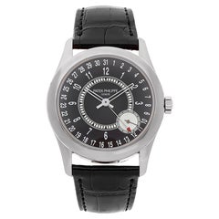 Patek Philippe Calatrava Pointer Date White Gold Automatic Mens Watch 6006G-001