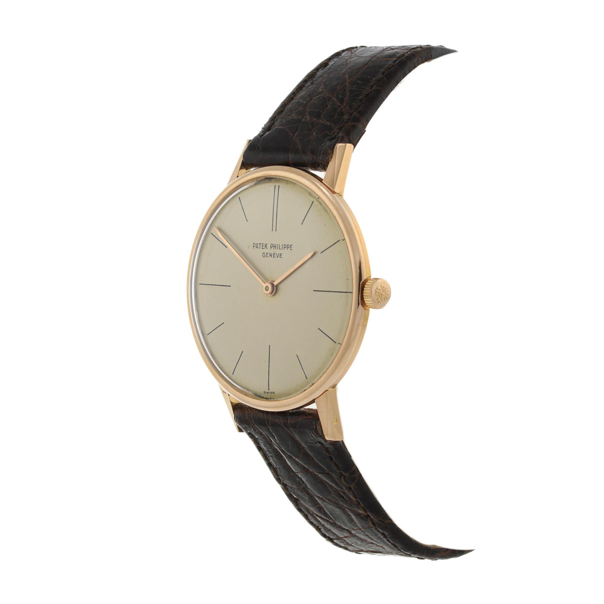 Patek Philippe Calatrava Reference 2592-1 18k Rose Gold In Good Condition In New York, NY