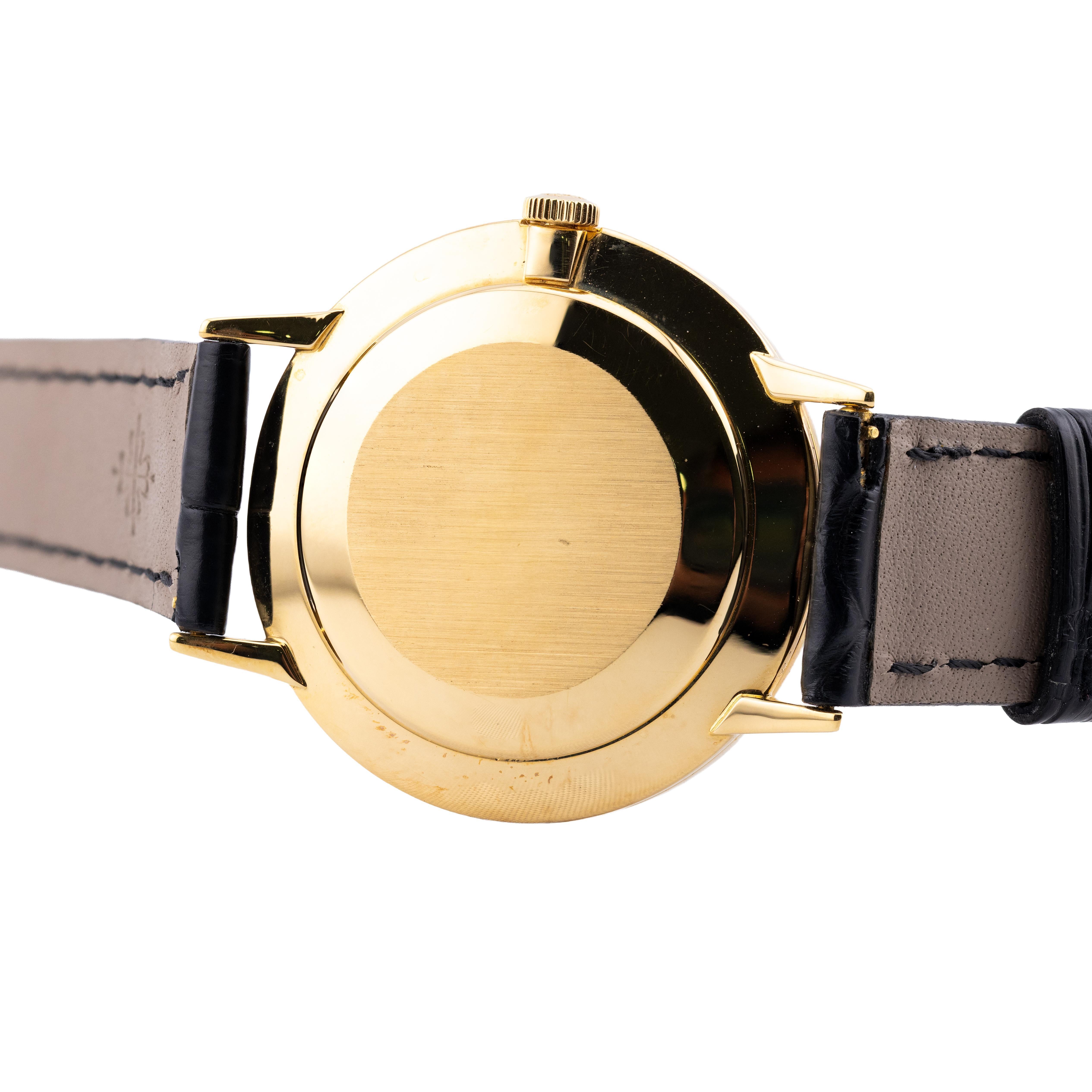 Patek Philippe Calatrava Referenz 3468 Herren 18 Karat Gold Armbanduhr Vintage By im Zustand „Hervorragend“ im Angebot in Boston, MA