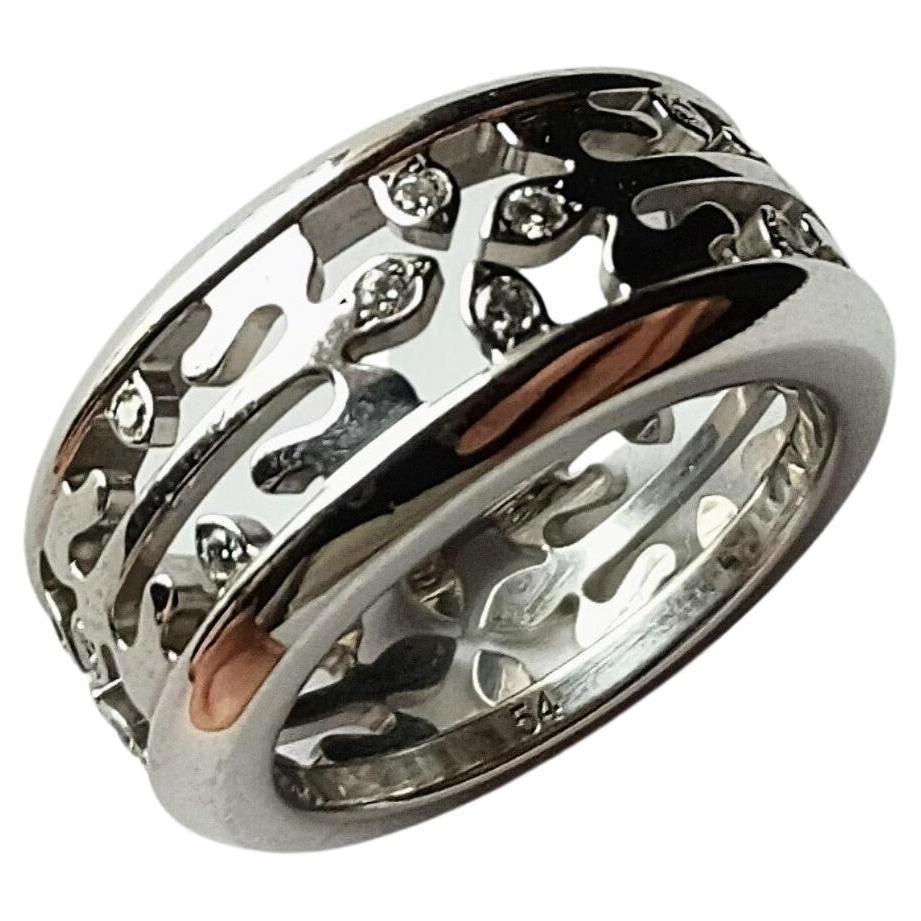 Women's or Men's Patek Philippe Calatrava Ring White Gold 18 Karat and Diamond
