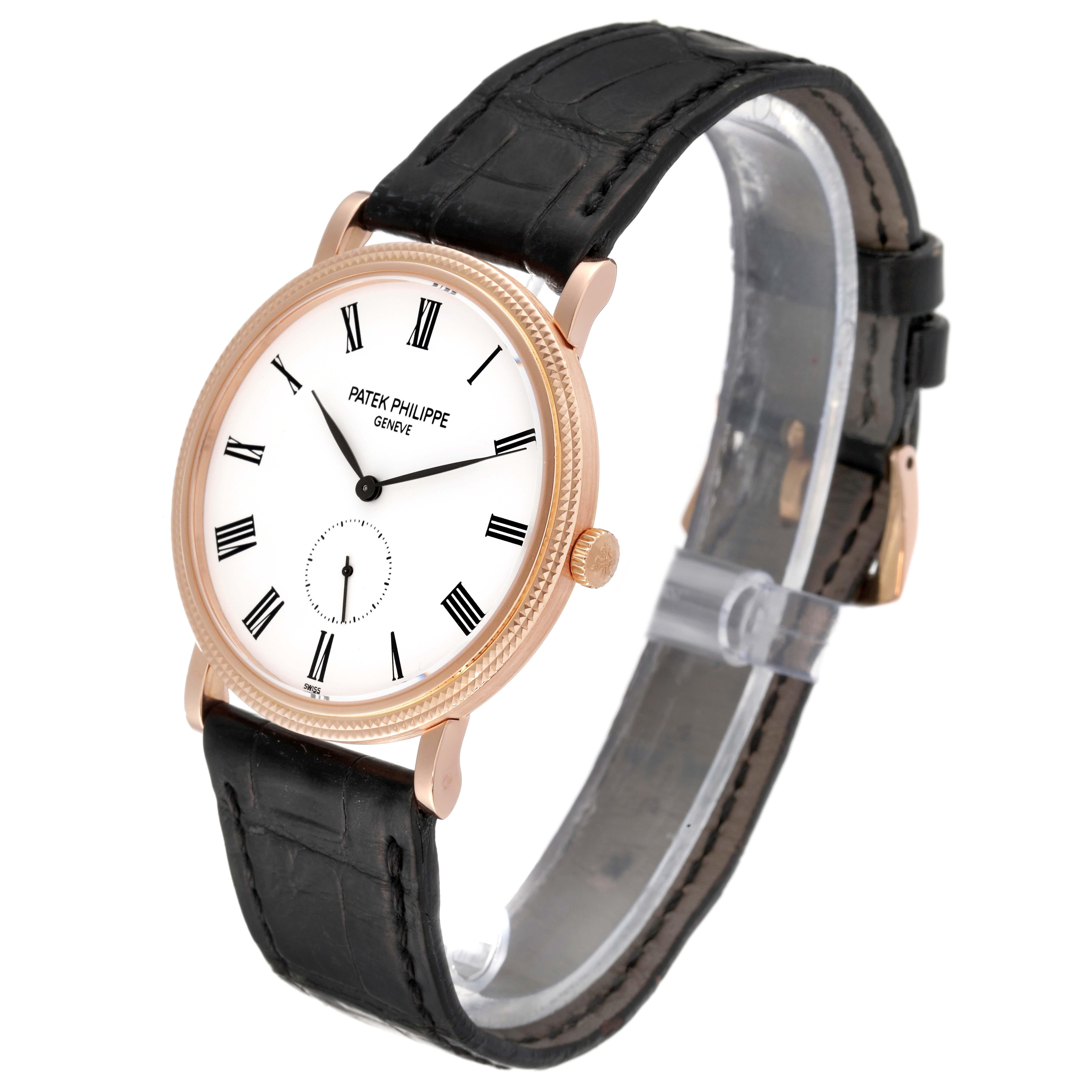Reloj Patek Philippe Calatrava de oro rosa y correa negra para caballero 5119 en Excelente Estado en Atlanta, GA