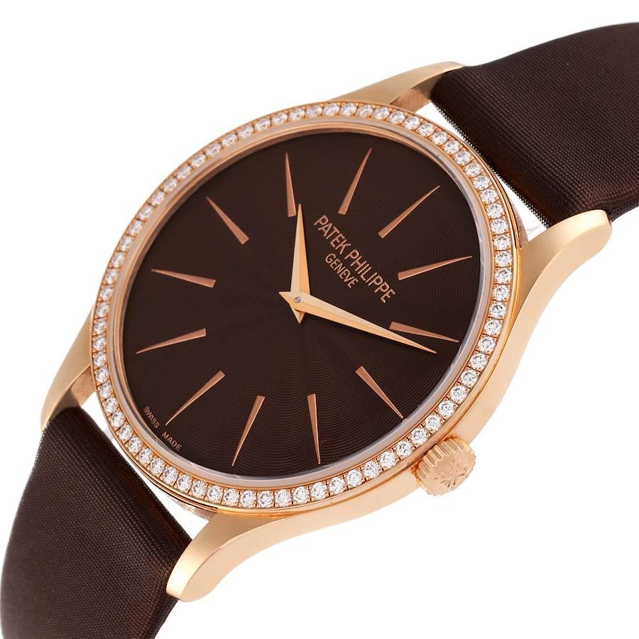 Women's Patek Philippe Calatrava Rose Gold Brown Dial Ladies Watch 4897R