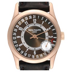 Patek Philippe Calatrava Rose Gold Brown Dial Mens Watch 6000 Papers