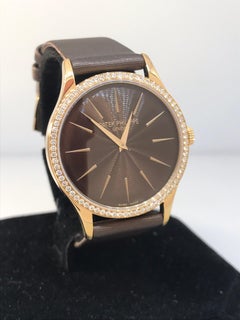 Patek Philippe Calatrava Rose Gold Diamond Bezel Brown Dial Ladies Watch 4897R