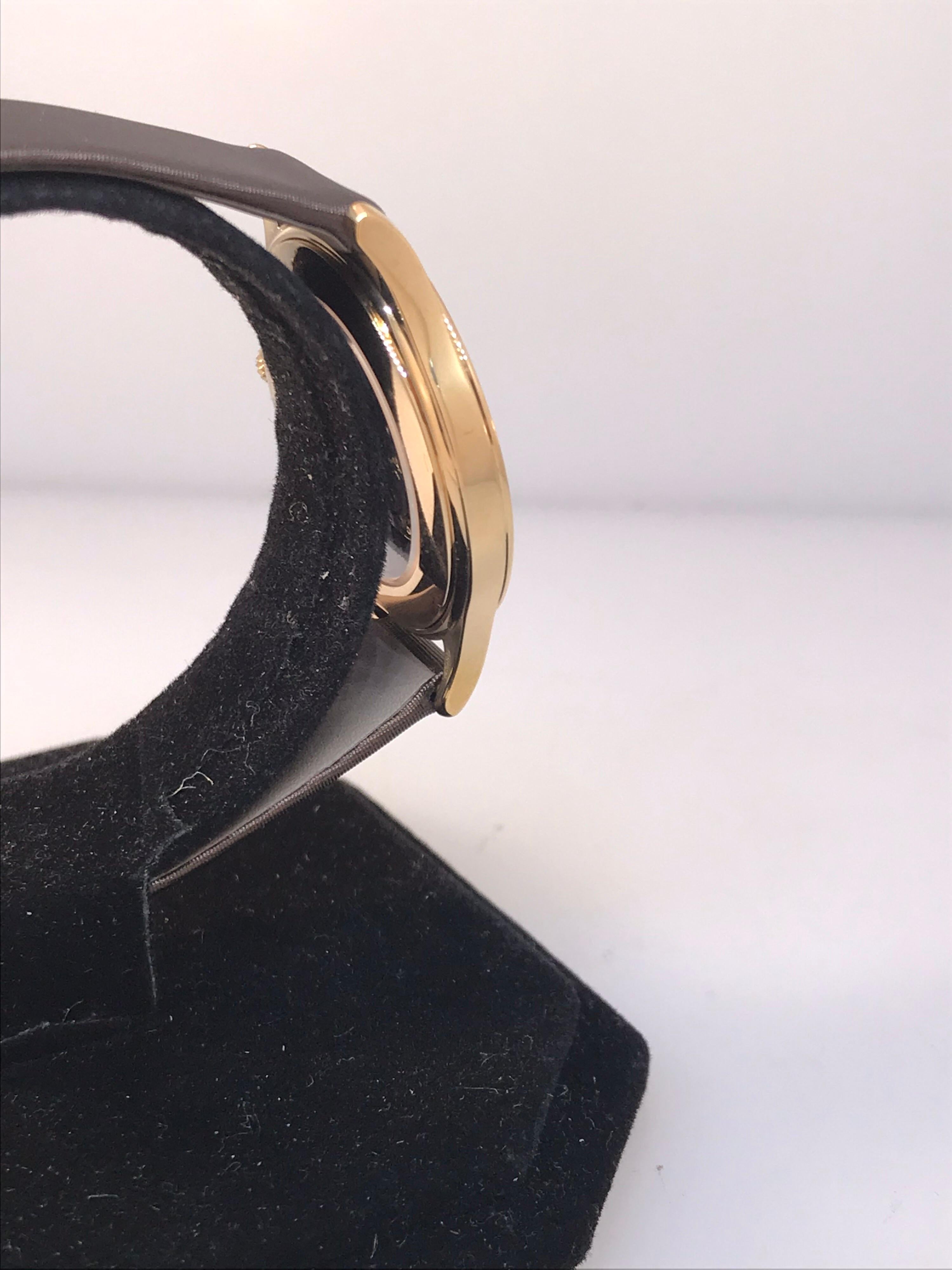 Patek Philippe Calatrava Rose Gold Diamond Bezel Brown Dial Ladies Watch 4897R For Sale 2