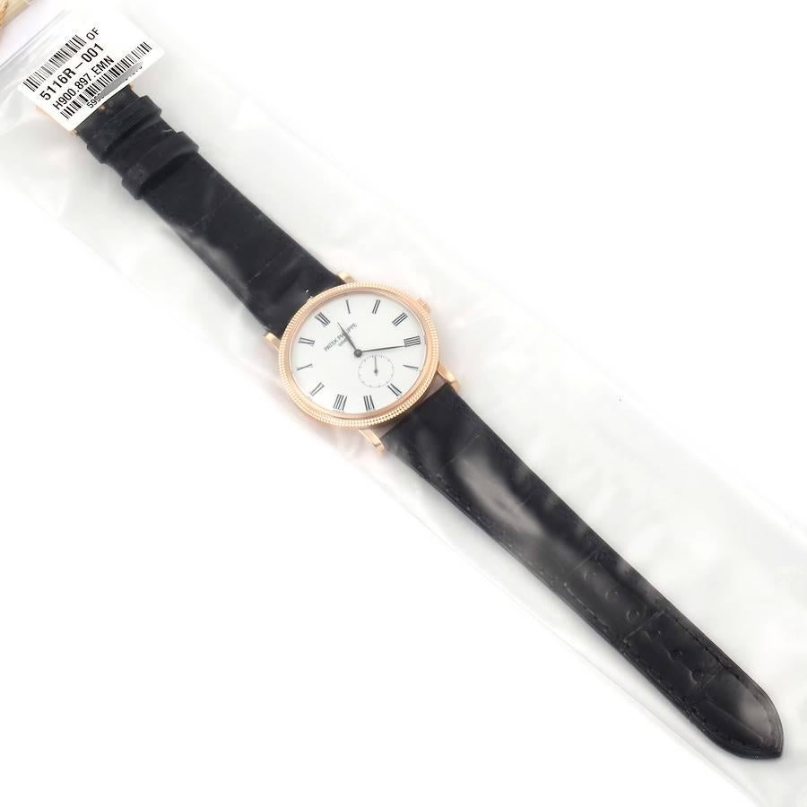 Patek Philippe Calatrava Rose Gold Men's Watch 5116 Unworn Sealed In Excellent Condition For Sale In Atlanta, GA