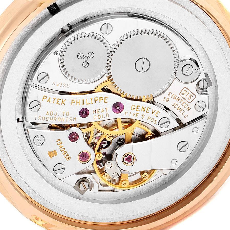 Men's Patek Philippe Calatrava Rose Gold Silver Dial Diamond Watch 5006 Papers For Sale
