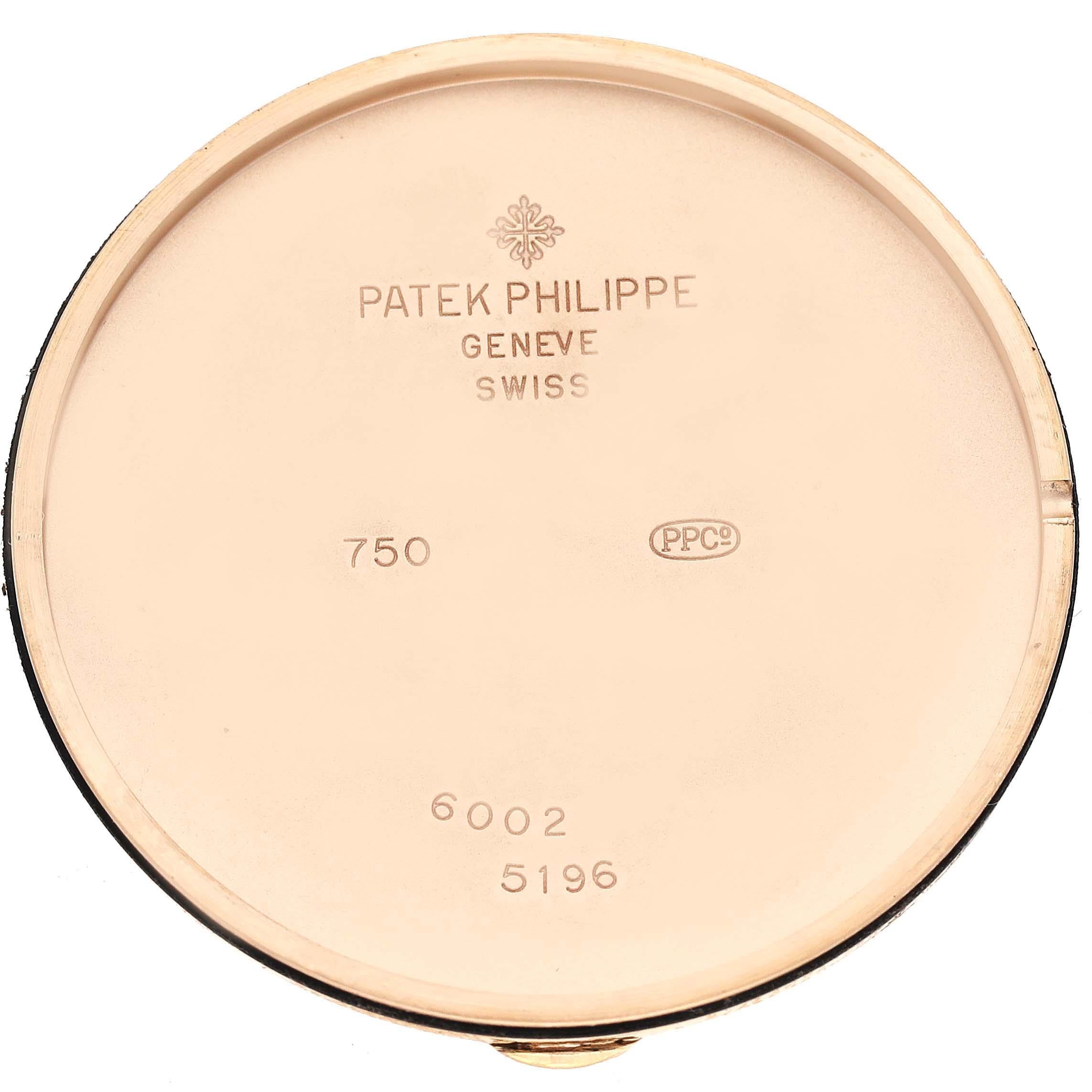 Patek Philippe Calatrava Rose Gold Silver Dial Mens Watch 5196 In Excellent Condition For Sale In Atlanta, GA