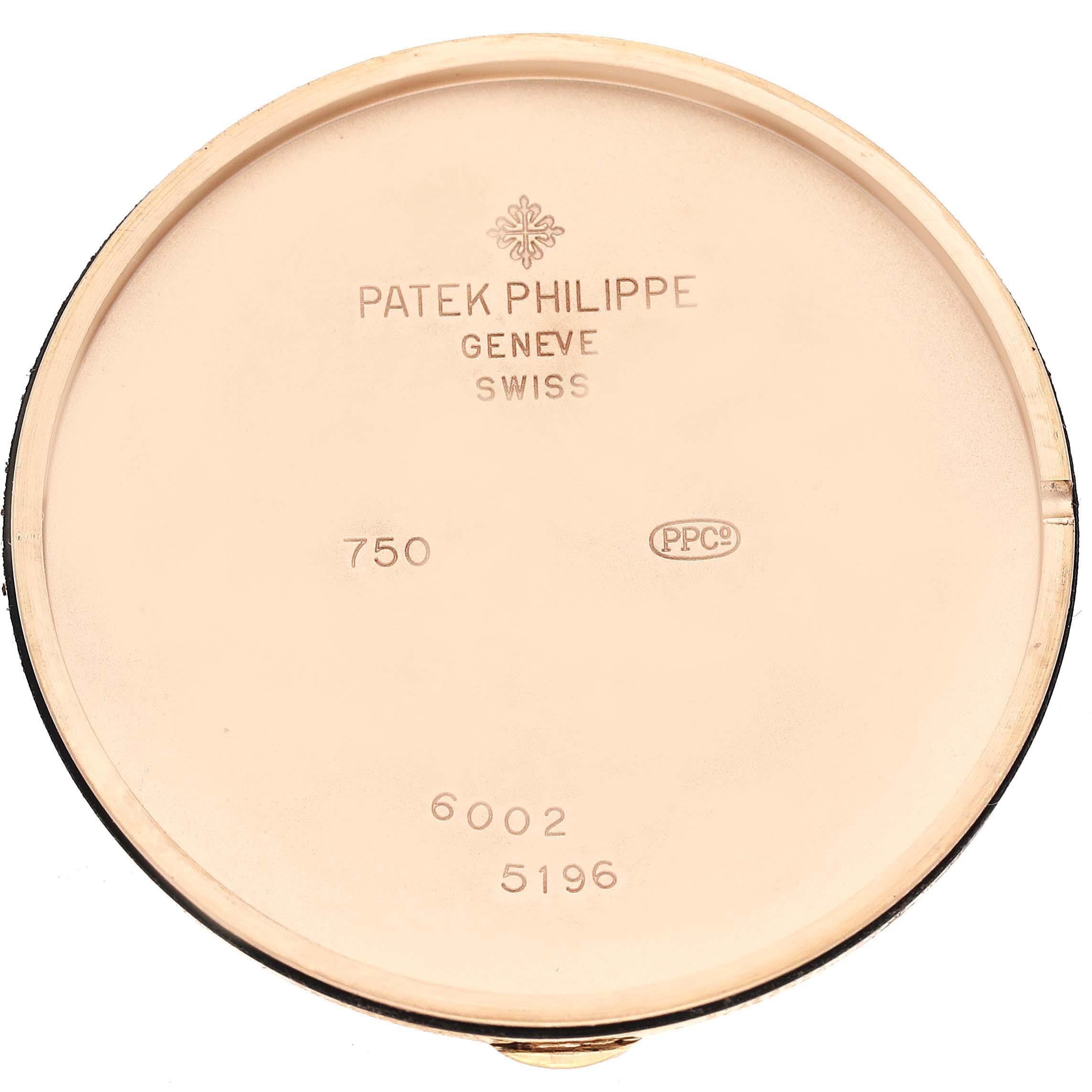 Herrenuhr 5196 von Patek Philippe Calatrava, Roségold, Silber-Zifferblatt und Zifferblatt im Angebot 2