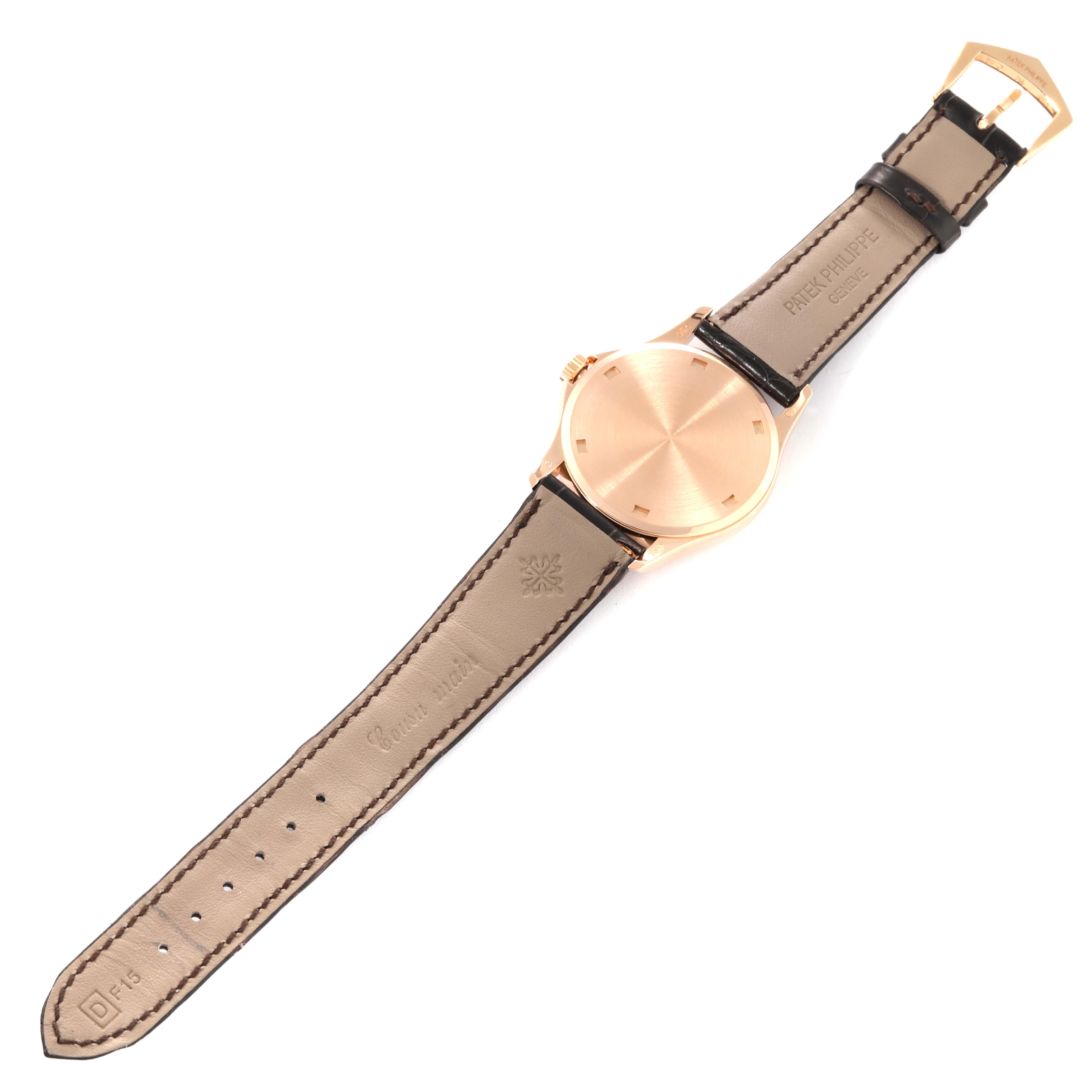 Patek Philippe Calatrava Rose Gold White Dial Mens Watch 5115 en vente 7