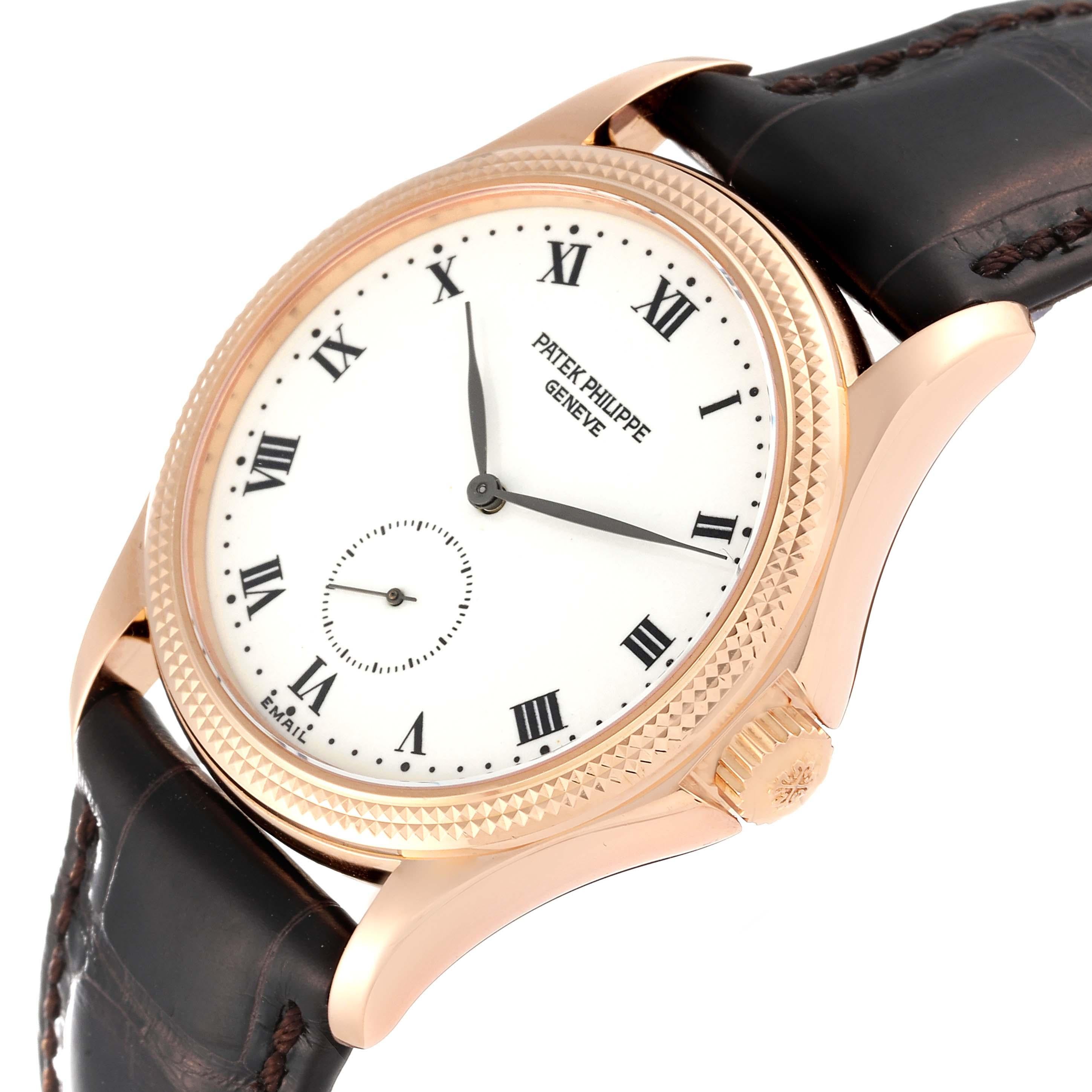 Patek Philippe Calatrava Rose Gold White Dial Mens Watch 5115 For Sale 3