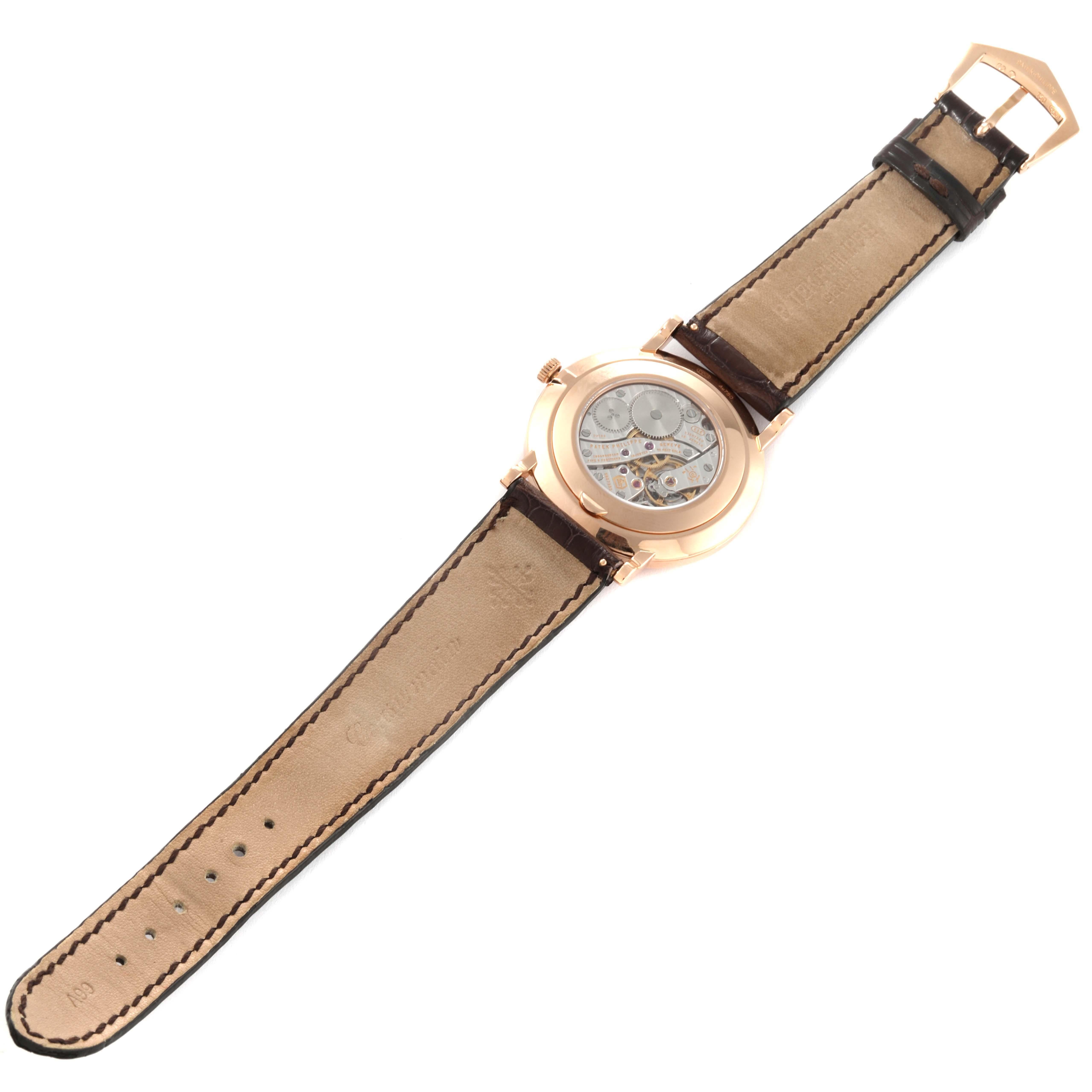 Patek Philippe Calatrava Rose Gold White Dial Mens Watch 5116 en vente 6