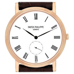 Patek Philippe Calatrava Rose Gold White Dial Mens Watch 5116