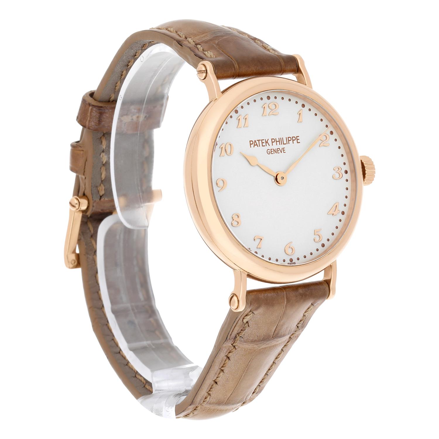 Patek Philippe Calatrava Thin 18kt Rose Gold Automatic Ladies Watch 7200R-001 en vente 1