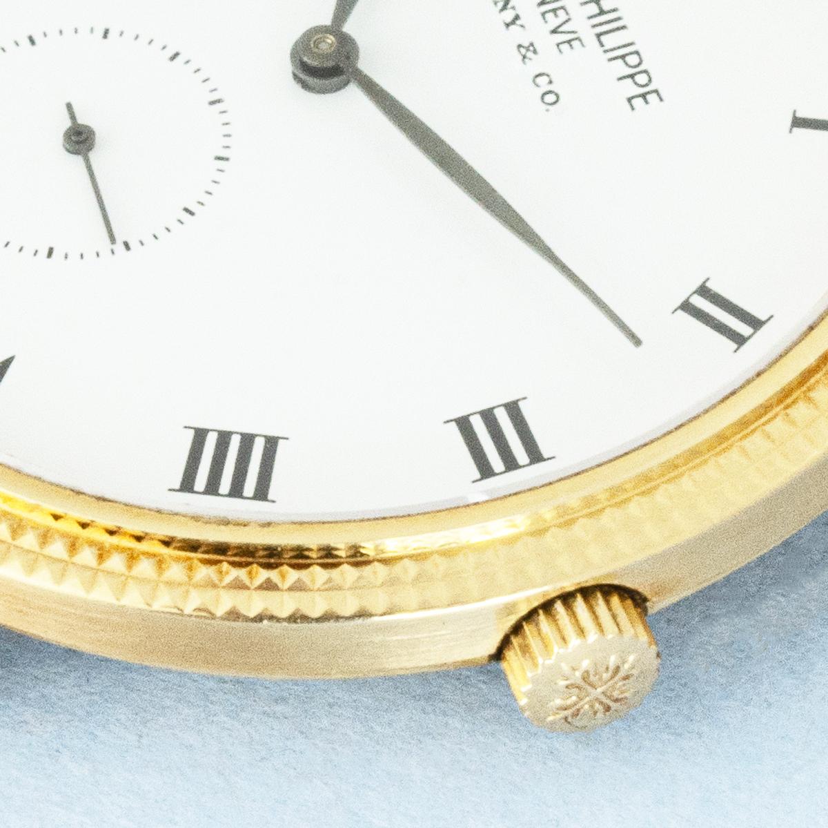 Patek Philippe Calatrava Tiffany & Co. Porcelaine Dial 3919J-001 im Zustand „Gut“ im Angebot in London, GB