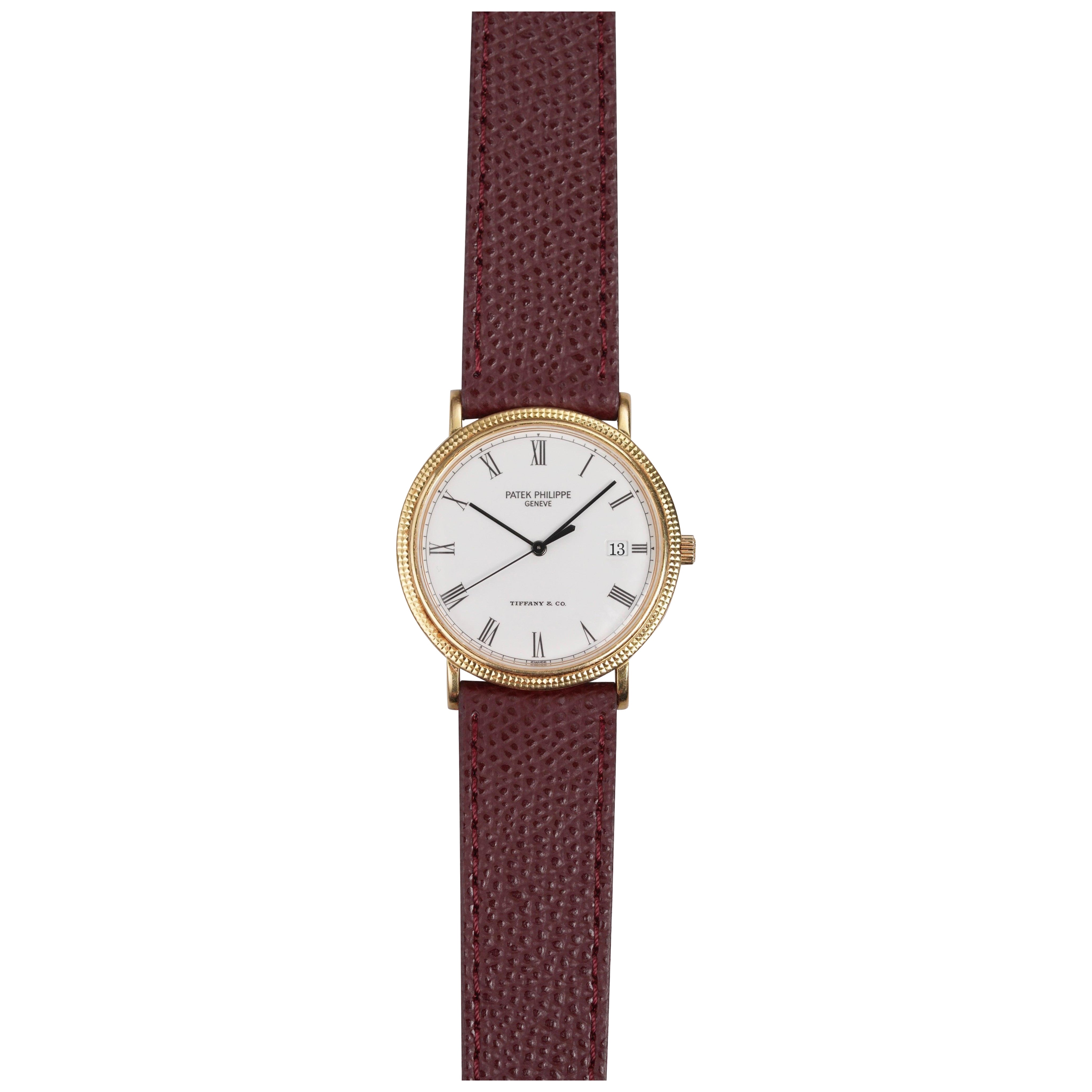 Patek Philippe Calatrava Uhr mit Tiffany-Stempel, 1990er Jahre