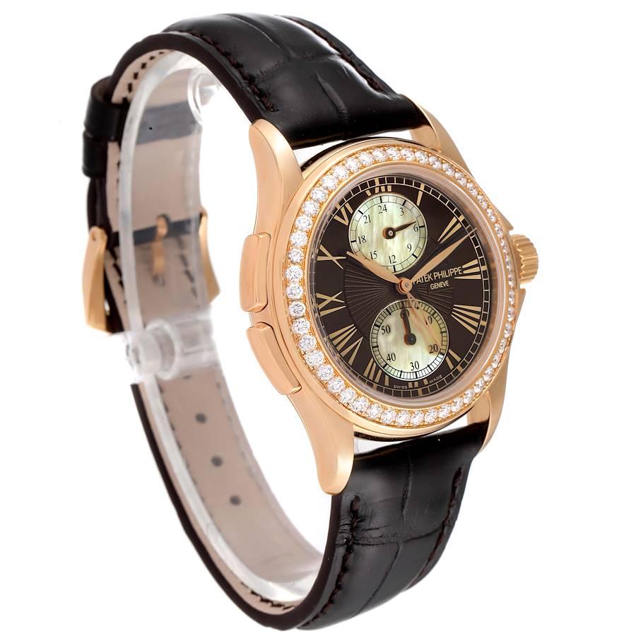 Uhr von Patek Philippe Calatrava, Reisezeit, Roségold, MOP, Diamant 4934 im Zustand „Hervorragend“ im Angebot in Atlanta, GA