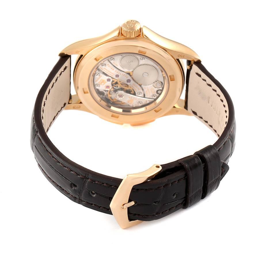 Patek Philippe Calatrava Travel Time Rose Gold MOP Diamond Watch 4934 For Sale 1