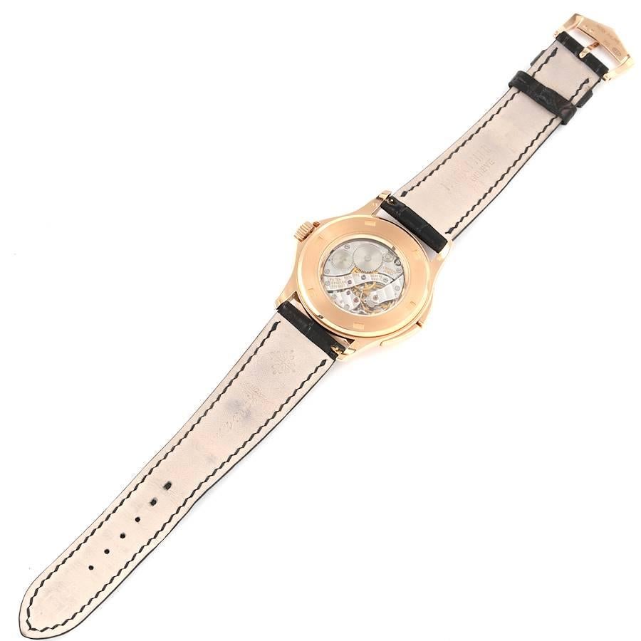 Patek Philippe Calatrava Travel Time Rose Gold White Dial Mens Watch 5134 3