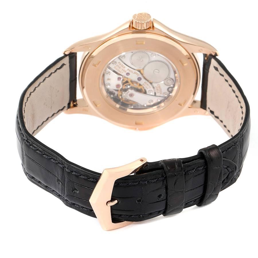Patek Philippe Calatrava Travel Time Rose Gold White Dial Mens Watch 5134 1