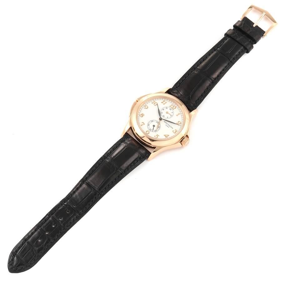 Patek Philippe Calatrava Travel Time Rose Gold White Dial Mens Watch 5134 2