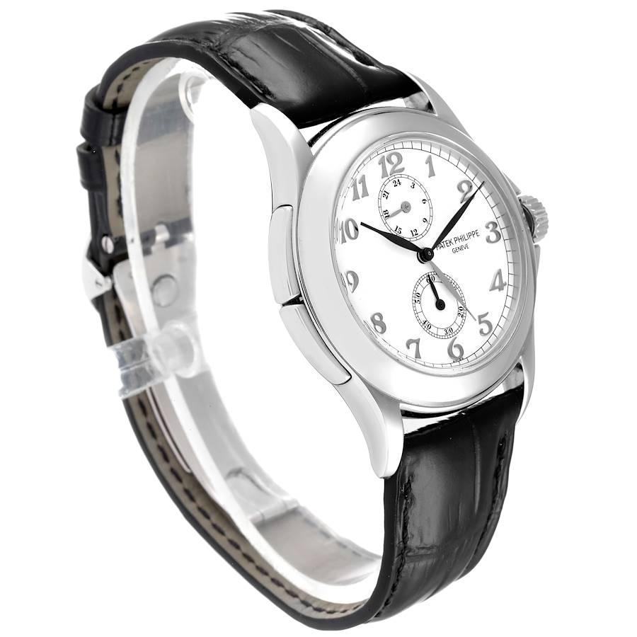 Patek Philippe Calatrava Travel Time White Gold Mens Watch 5134 In Excellent Condition For Sale In Atlanta, GA