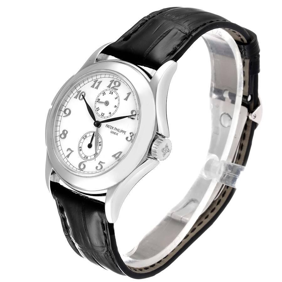 Men's Patek Philippe Calatrava Travel Time White Gold Mens Watch 5134 For Sale