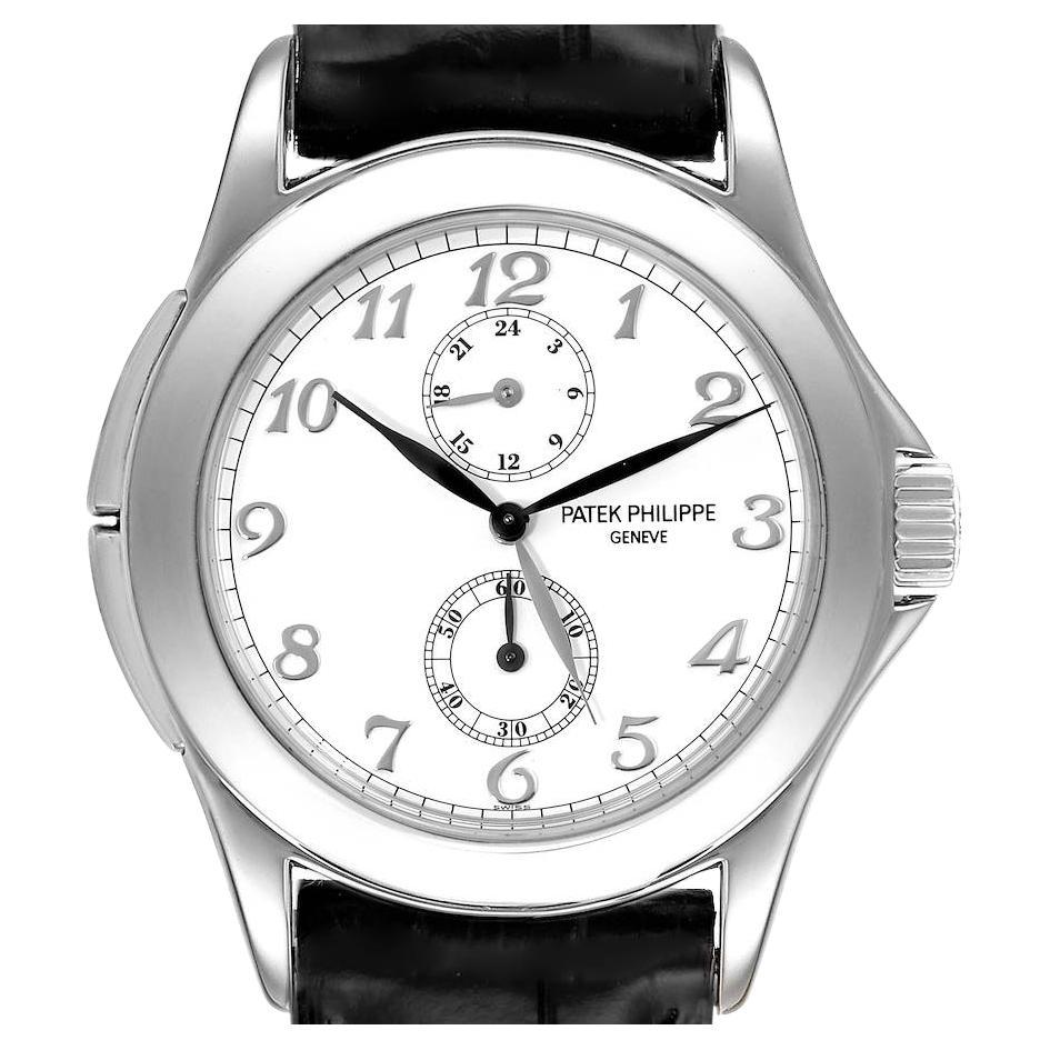 Patek Philippe Calatrava Travel Time White Gold Mens Watch 5134 For Sale
