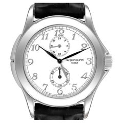 Patek Philippe Calatrava Travel Time White Gold Mens Watch 5134