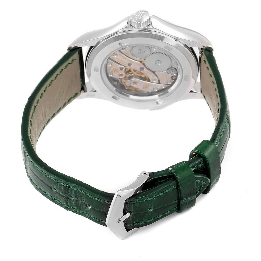 Women's Patek Philippe Calatrava Travel Time White Gold MOP Diamond Watch 4934 Papers